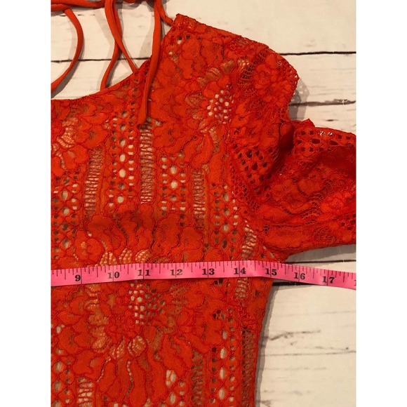 Endless Rose red Ornage Lace XS Boutique Bohemian Boho Going Out Dress - Picture 8 of 9